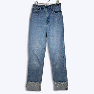 Abercrombie & Fitch Women 27 Extra Long Curve Love High Rise Straight Cuff Jeans